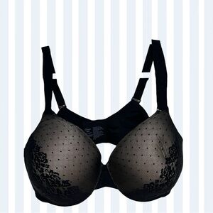 NWT Soma Stunning Support No Show Minimizer Black Floral Lace Bra 40DD